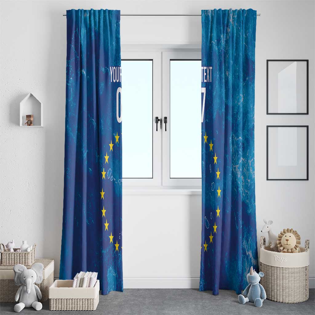 Cape Verde Tubaroes Azuis Custom Window Curtain Break The Waves - Wonder Print Shop