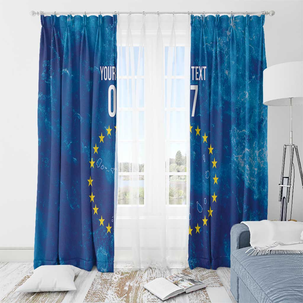 Cape Verde Tubaroes Azuis Custom Window Curtain Break The Waves - Wonder Print Shop