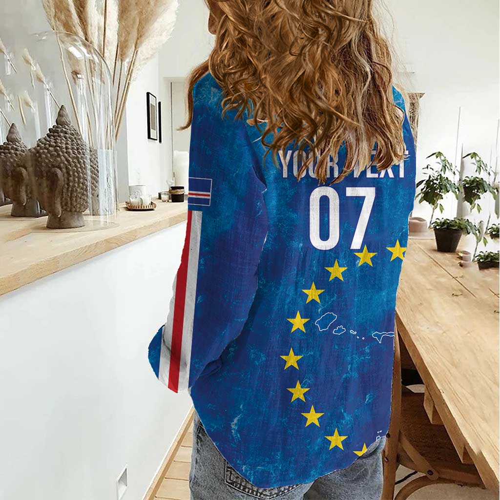 Cape Verde Tubaroes Azuis Custom Women Casual Shirt Break The Waves - Wonder Print Shop