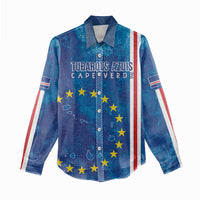 Cape Verde Tubaroes Azuis Custom Women Casual Shirt Break The Waves - Wonder Print Shop