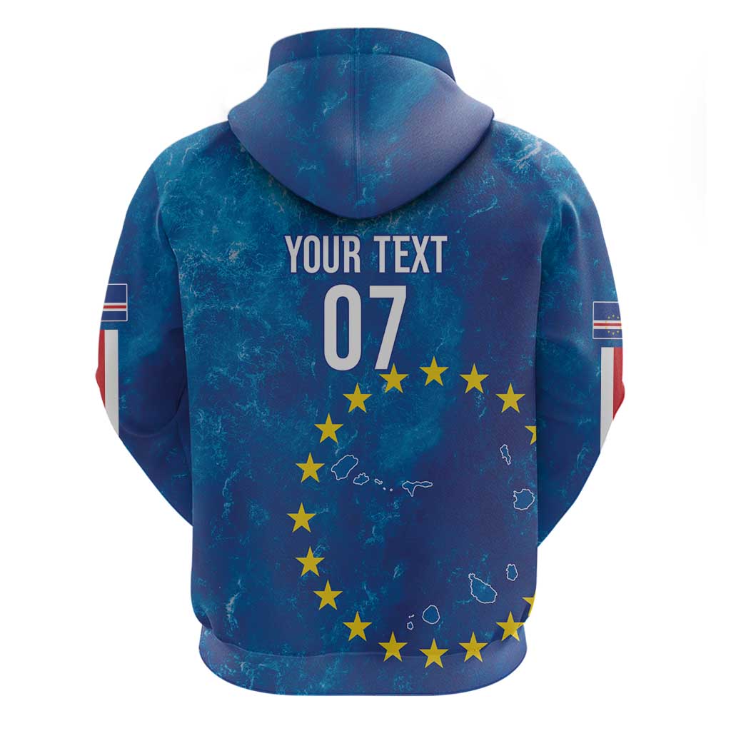 Cape Verde Tubaroes Azuis Custom Zip Hoodie Break The Waves - Wonder Print Shop