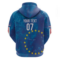 Cape Verde Tubaroes Azuis Custom Zip Hoodie Break The Waves - Wonder Print Shop