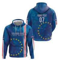 Cape Verde Tubaroes Azuis Custom Zip Hoodie Break The Waves - Wonder Print Shop