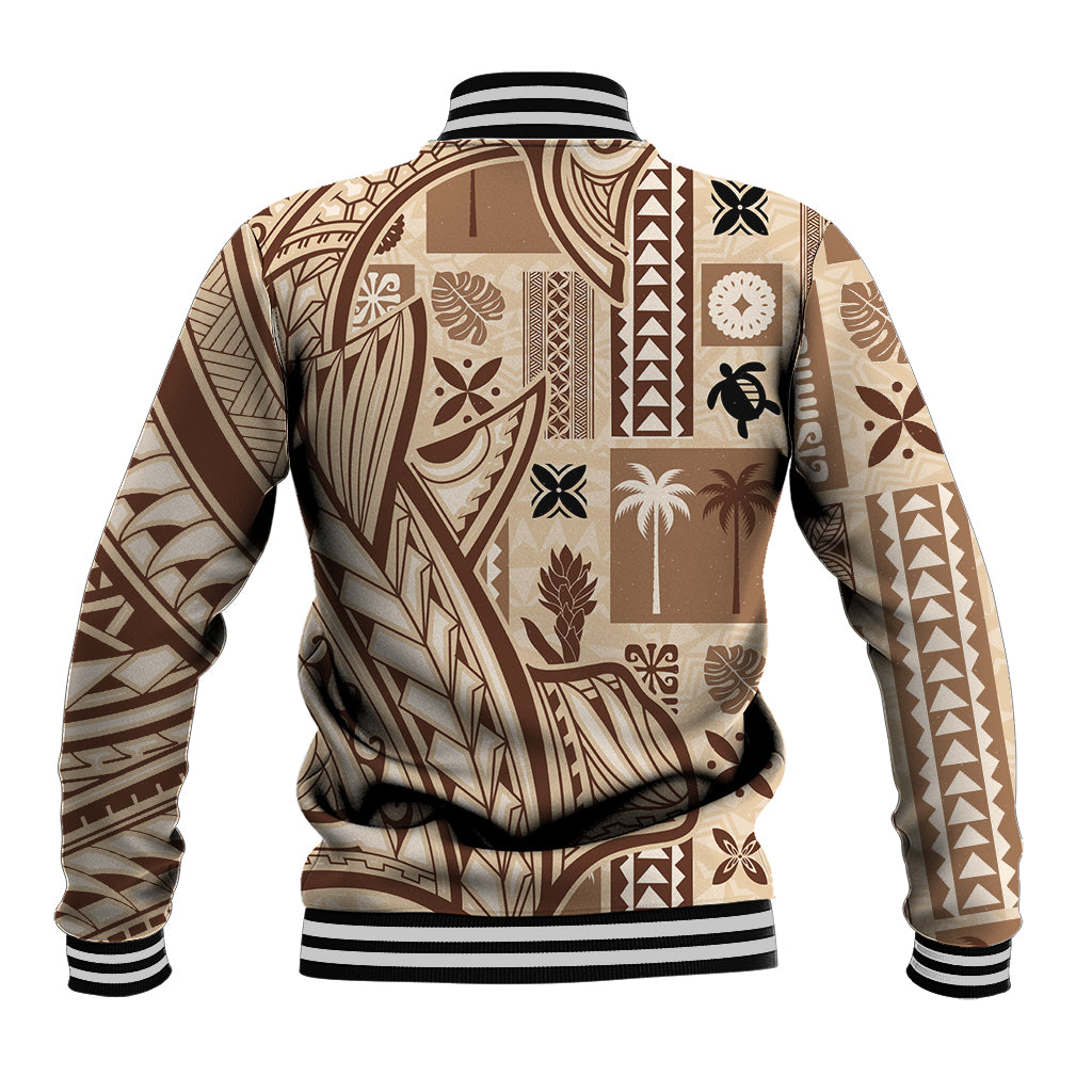 Samoa Tapa Baseball Jacket Siapo Mix Tatau Patterns LT7 - Wonder Print Shop