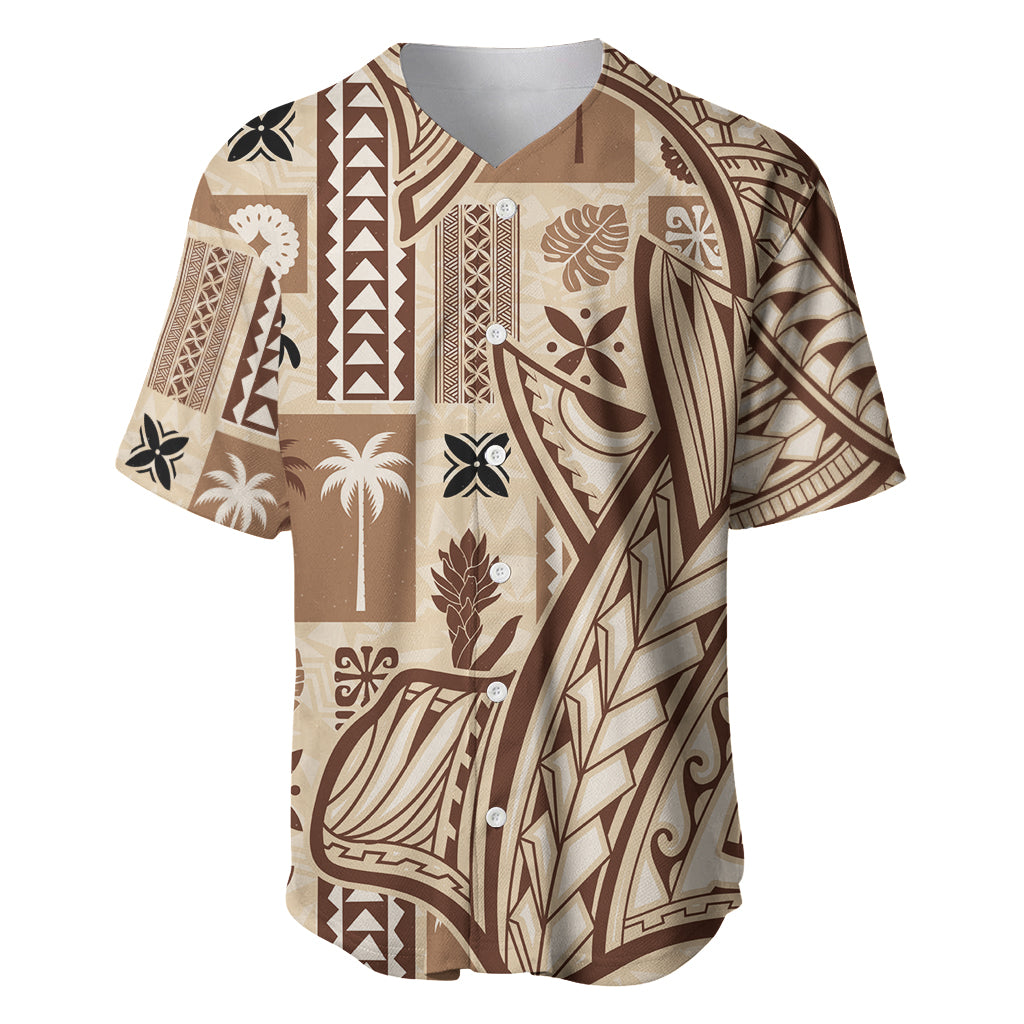Samoa Tapa Baseball Jersey Siapo Mix Tatau Patterns LT7 - Wonder Print Shop