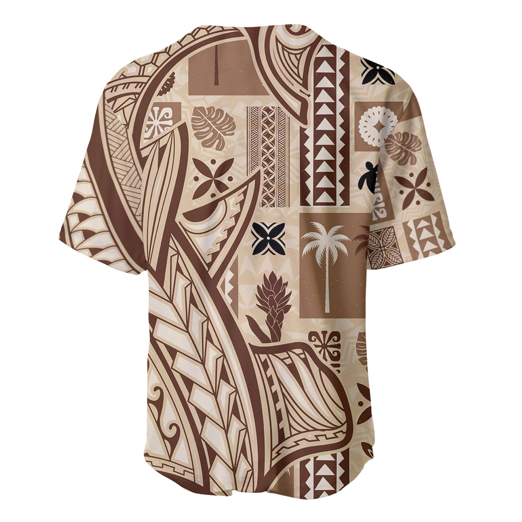 Samoa Tapa Baseball Jersey Siapo Mix Tatau Patterns LT7 - Wonder Print Shop
