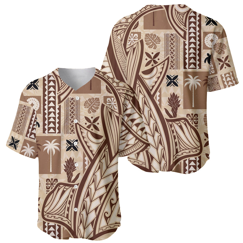 Samoa Tapa Baseball Jersey Siapo Mix Tatau Patterns LT7 - Wonder Print Shop