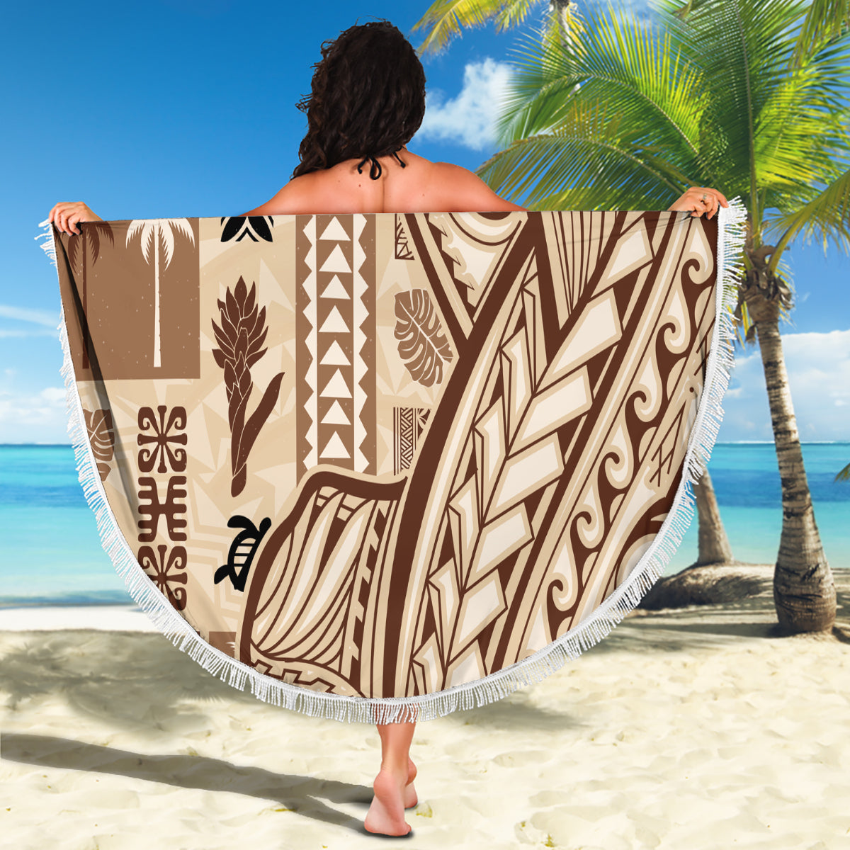 Samoa Tapa Beach Blanket Siapo Mix Tatau Patterns LT7 - Wonder Print Shop
