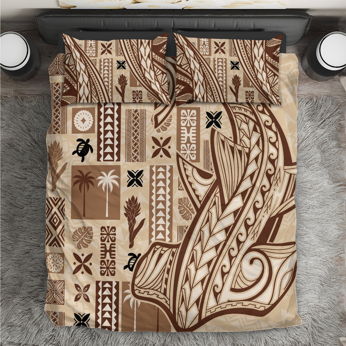 Samoa Tapa Bedding Set Siapo Mix Tatau Patterns LT7 - Wonder Print Shop