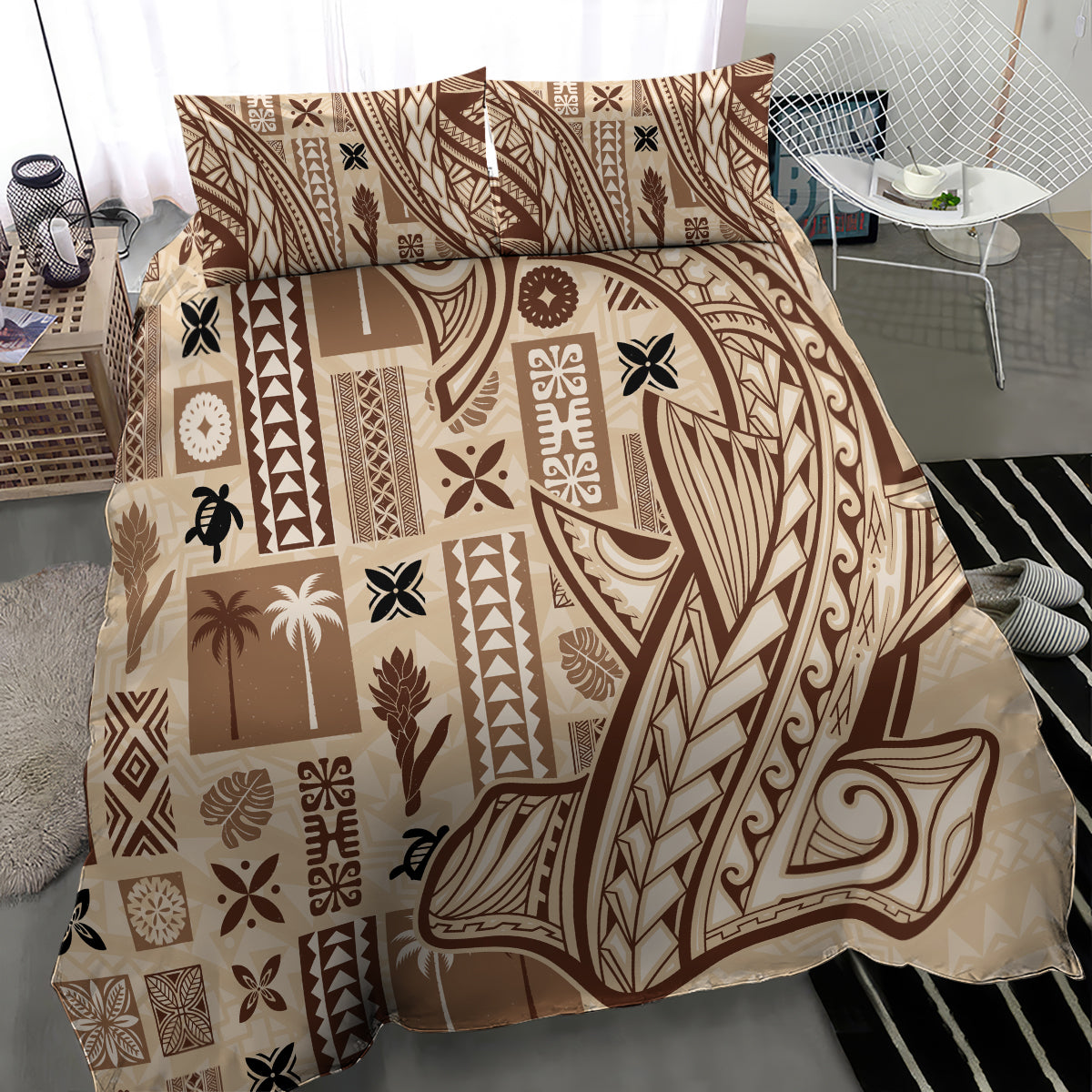 Samoa Tapa Bedding Set Siapo Mix Tatau Patterns LT7 - Wonder Print Shop