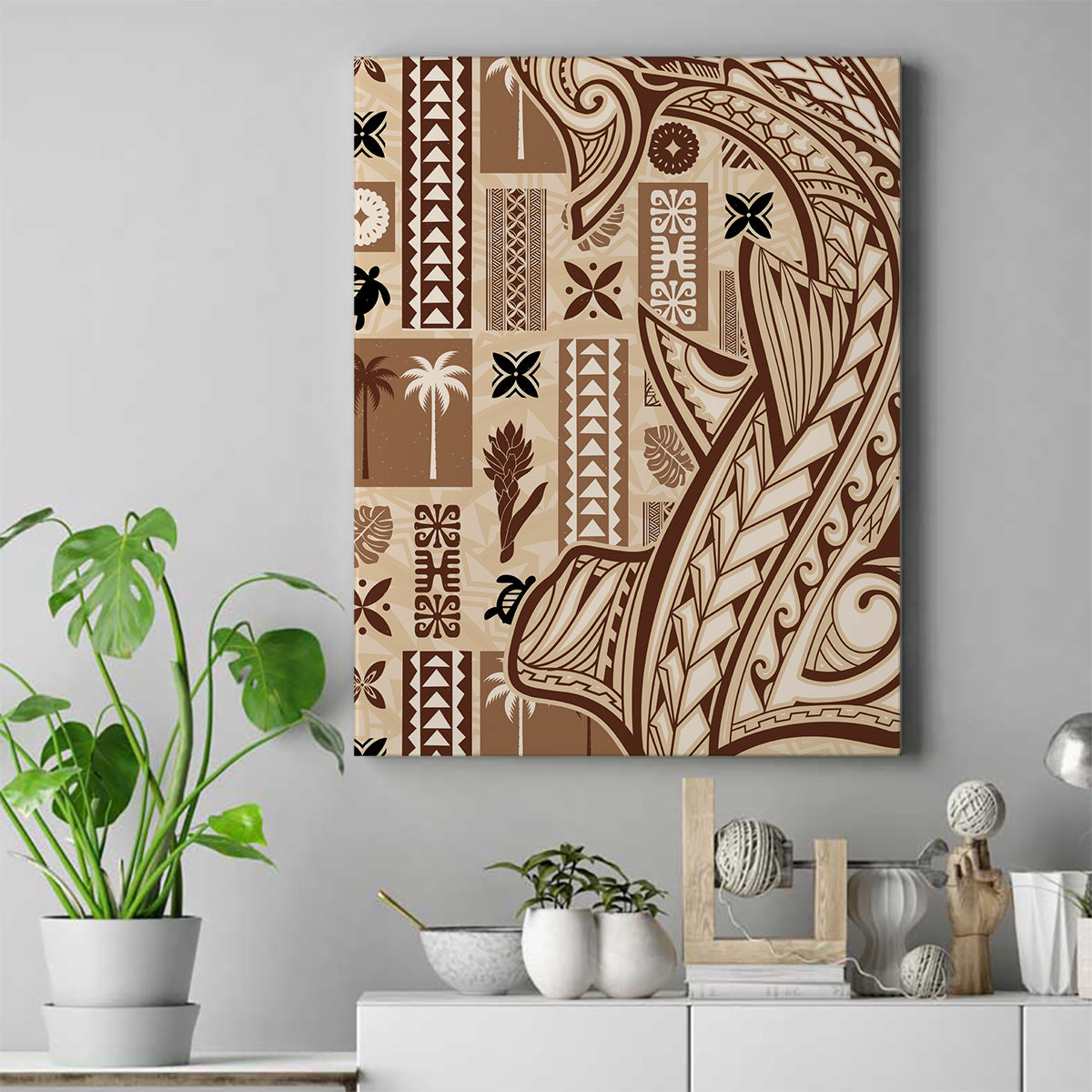 Samoa Tapa Canvas Wall Art Siapo Mix Tatau Patterns LT7 - Wonder Print Shop