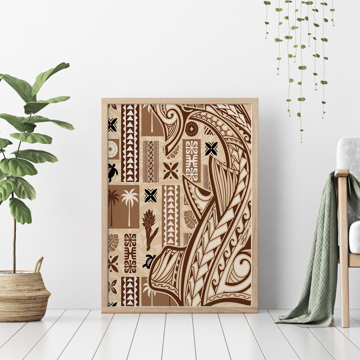 Samoa Tapa Canvas Wall Art Siapo Mix Tatau Patterns LT7 - Wonder Print Shop