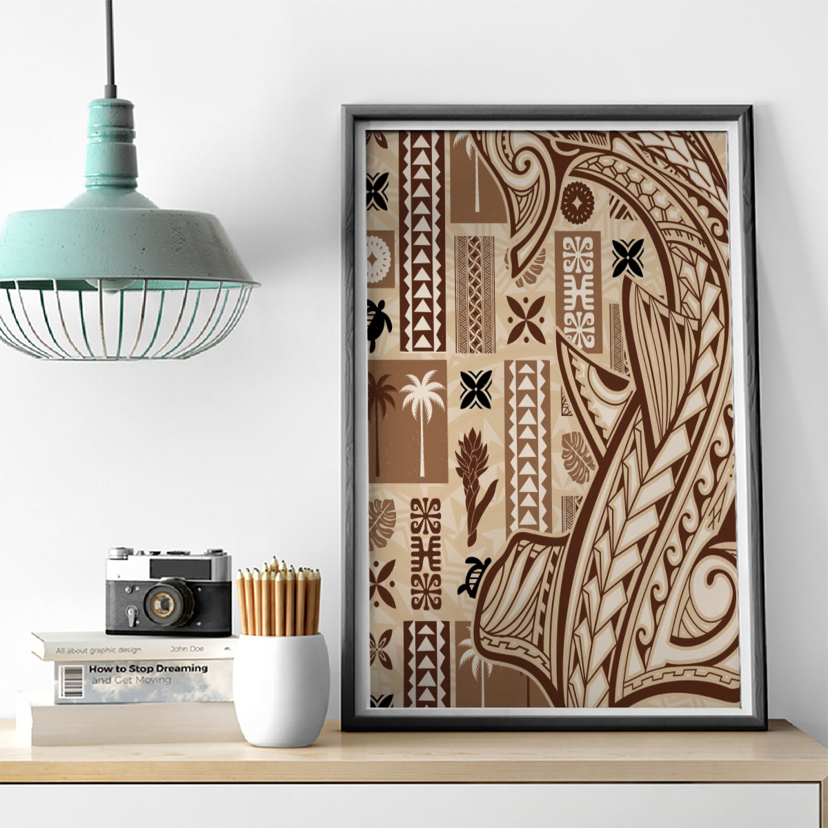Samoa Tapa Canvas Wall Art Siapo Mix Tatau Patterns LT7 - Wonder Print Shop