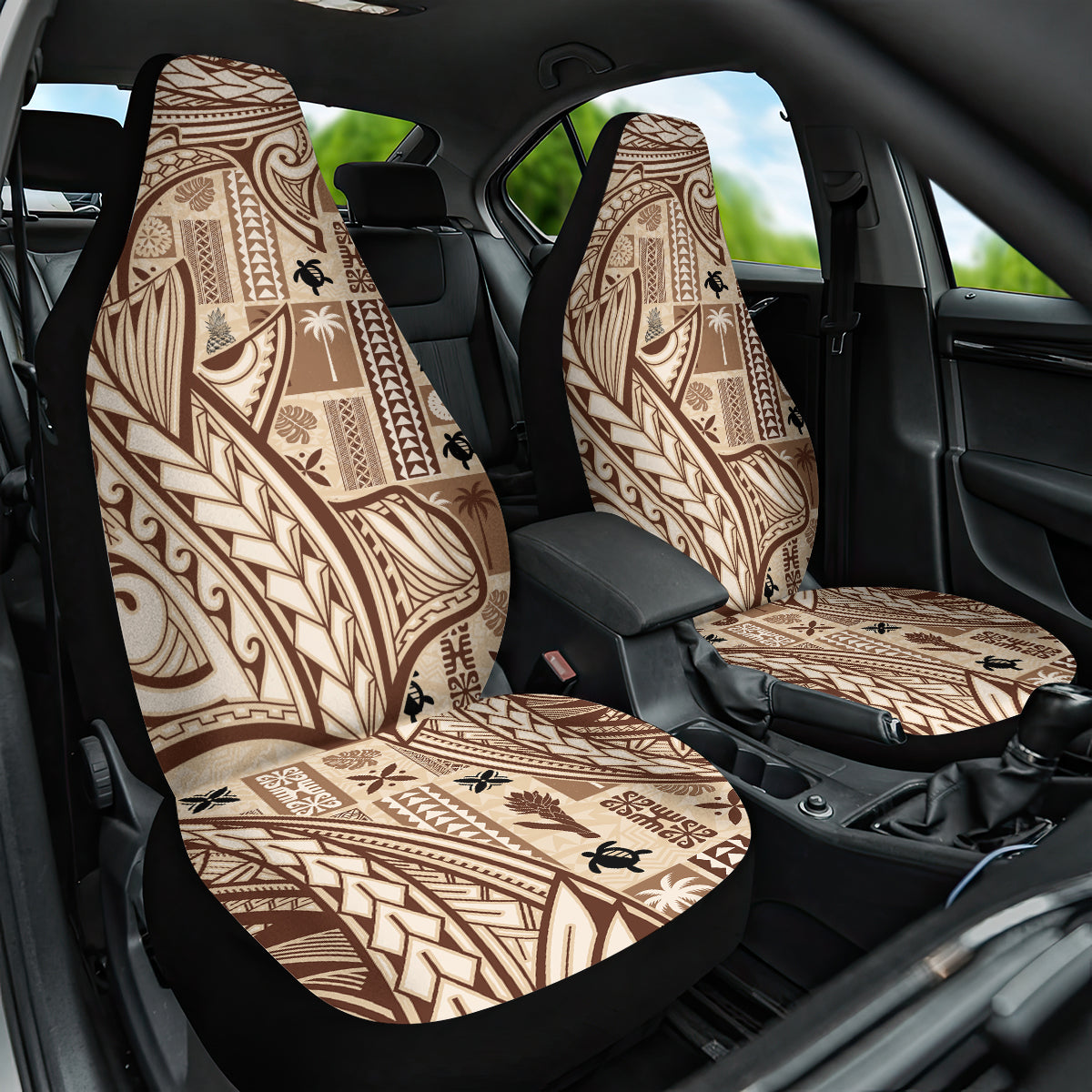 Samoa Tapa Car Seat Cover Siapo Mix Tatau Patterns LT7 - Wonder Print Shop