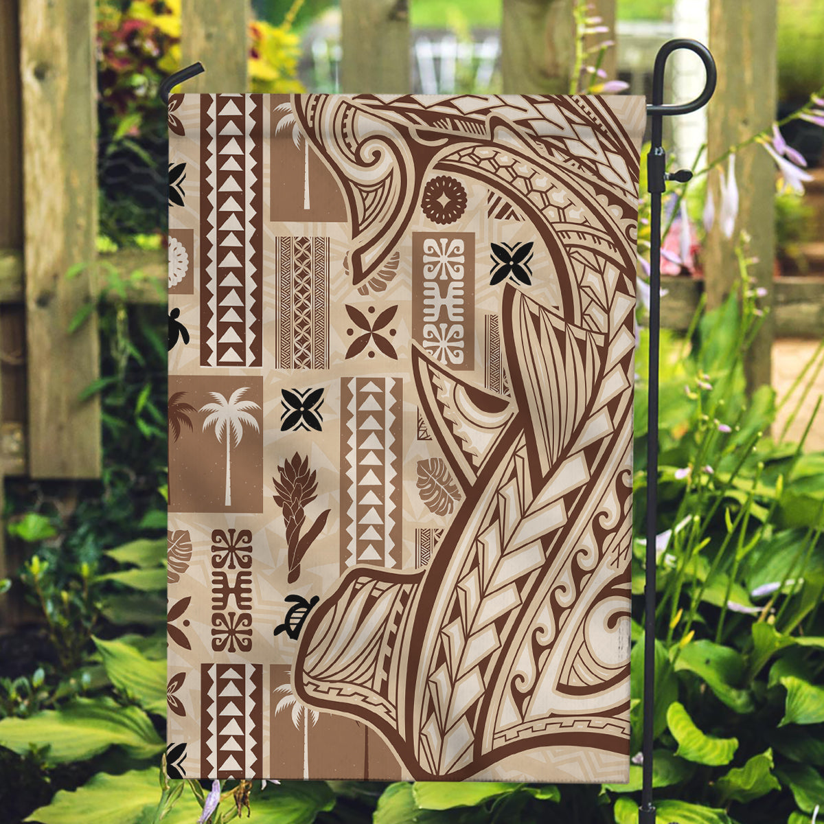 Samoa Tapa Garden Flag Siapo Mix Tatau Patterns - Wonder Print Shop