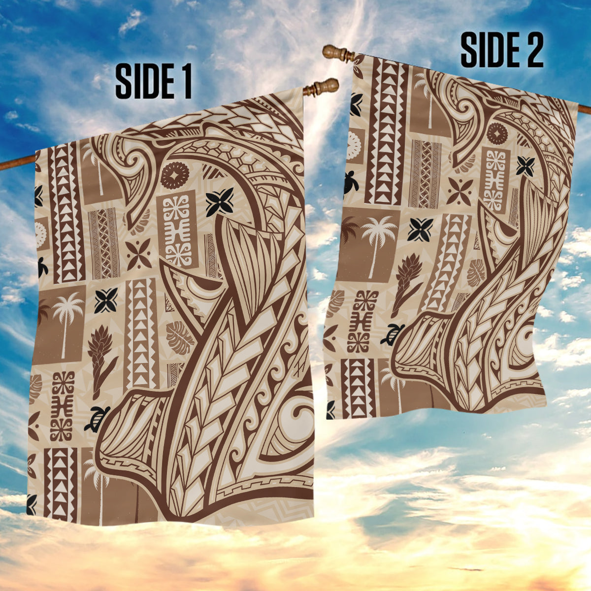 Samoa Tapa Garden Flag Siapo Mix Tatau Patterns - Wonder Print Shop