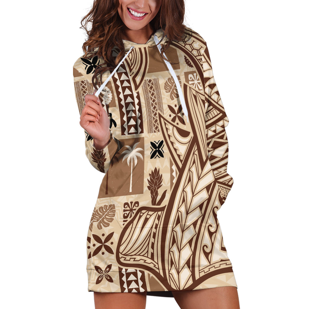 Samoa Tapa Hoodie Dress Siapo Mix Tatau Patterns - Wonder Print Shop
