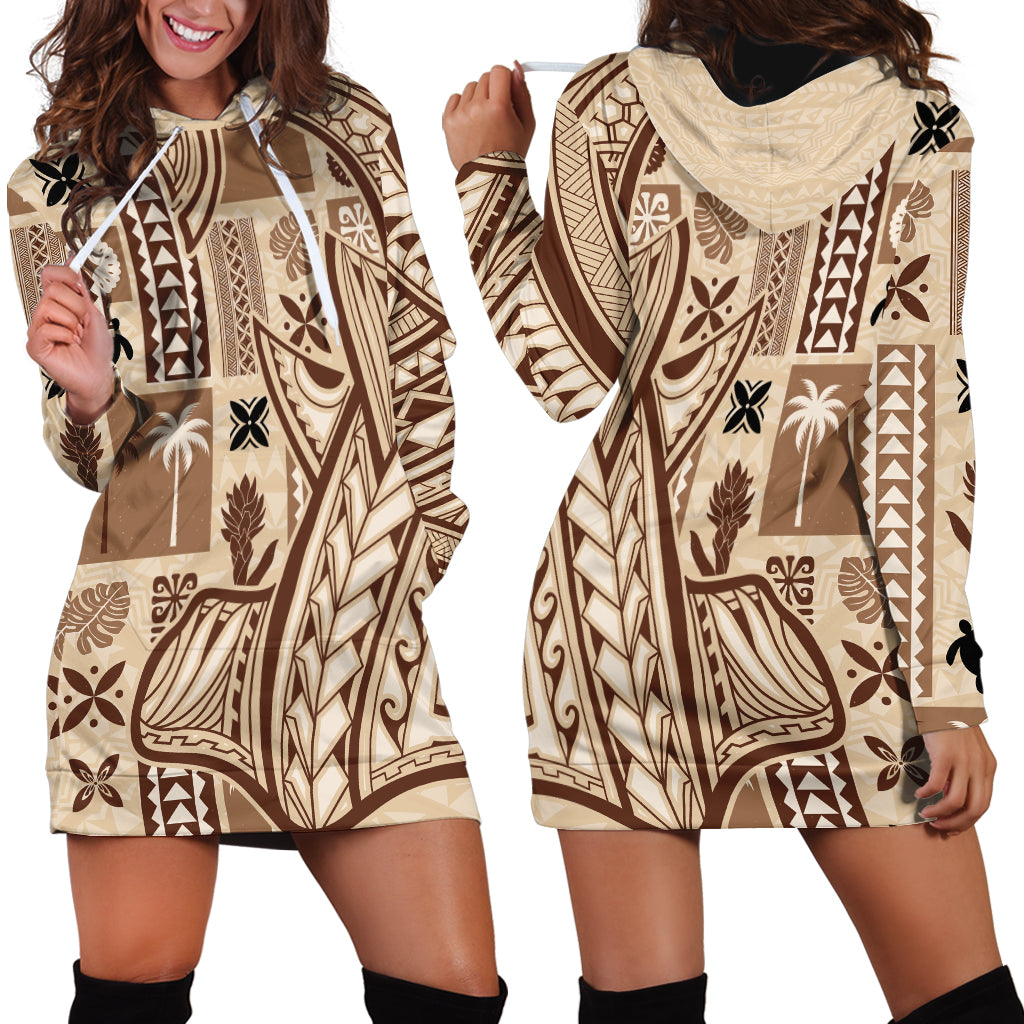 Samoa Tapa Hoodie Dress Siapo Mix Tatau Patterns - Wonder Print Shop