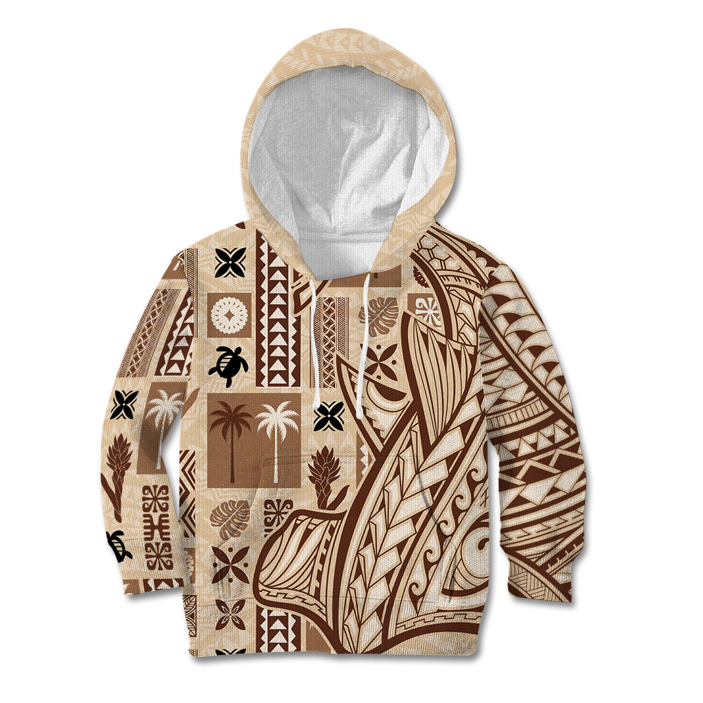 Samoa Tapa Kid Hoodie Siapo Mix Tatau Patterns - Wonder Print Shop