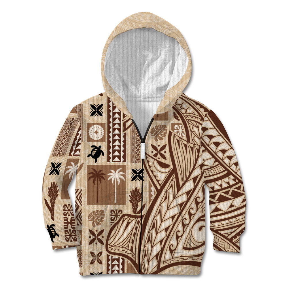 Samoa Tapa Kid Hoodie Siapo Mix Tatau Patterns - Wonder Print Shop