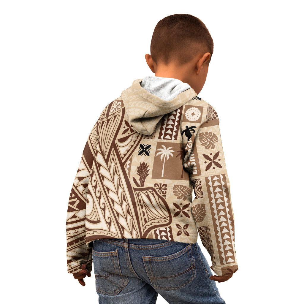 Samoa Tapa Kid Hoodie Siapo Mix Tatau Patterns - Wonder Print Shop