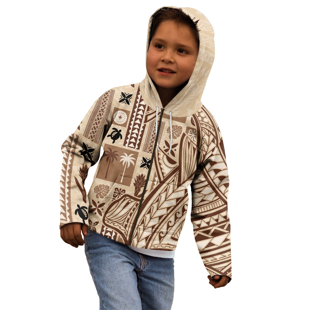 Samoa Tapa Kid Hoodie Siapo Mix Tatau Patterns - Wonder Print Shop