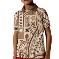 Samoa Tapa Kid Polo Shirt Siapo Mix Tatau Patterns - Wonder Print Shop