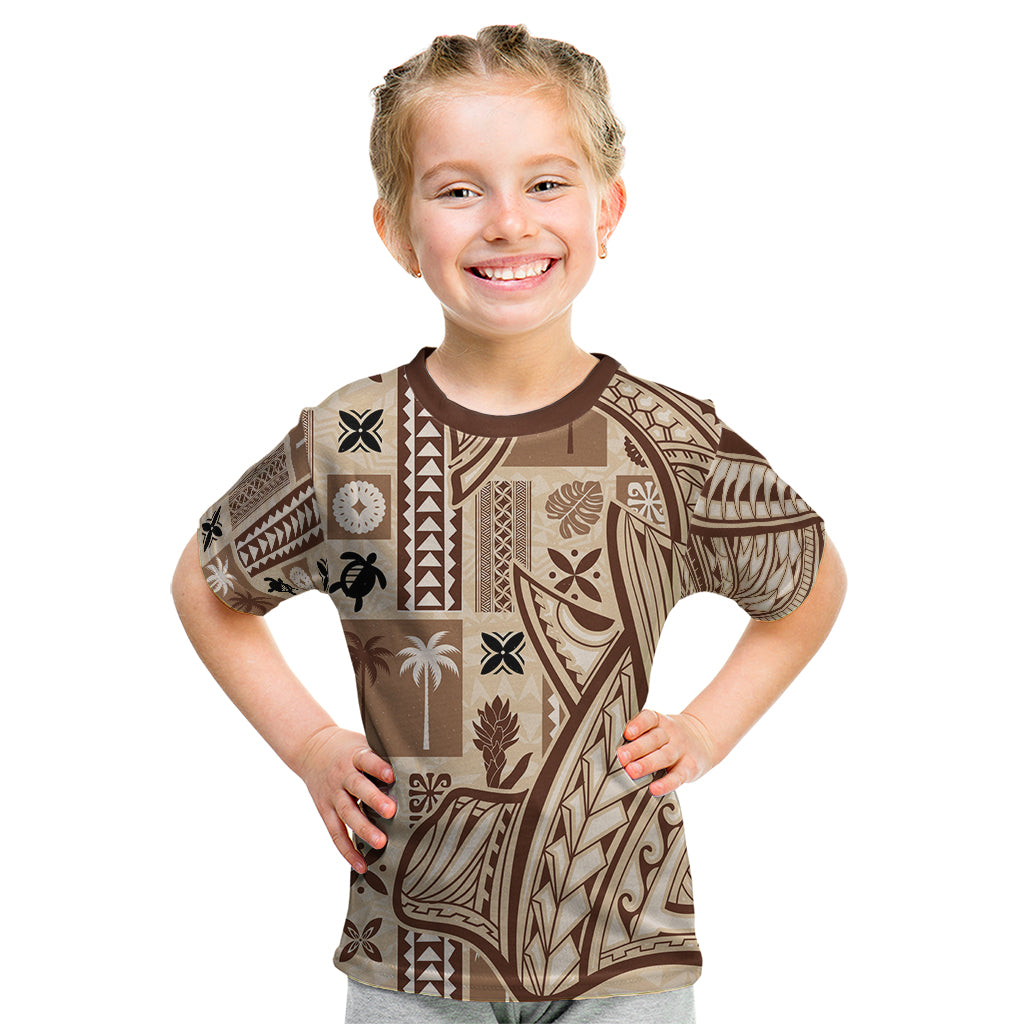 Samoa Tapa Kid T Shirt Siapo Mix Tatau Patterns - Wonder Print Shop