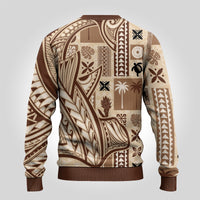 Samoa Tapa Ugly Christmas Sweater Siapo Mix Tatau Patterns - Wonder Print Shop