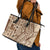 Samoa Tapa Leather Tote Bag Siapo Mix Tatau Patterns - Wonder Print Shop