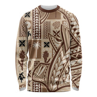 Samoa Tapa Long Sleeve Shirt Siapo Mix Tatau Patterns - Wonder Print Shop