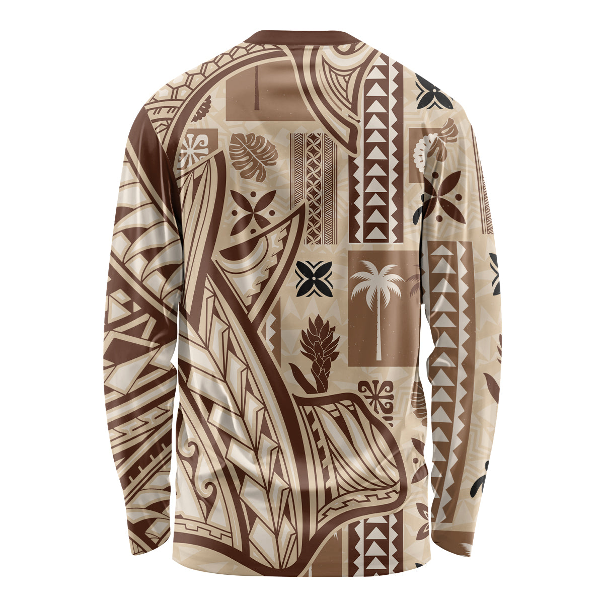 Samoa Tapa Long Sleeve Shirt Siapo Mix Tatau Patterns - Wonder Print Shop