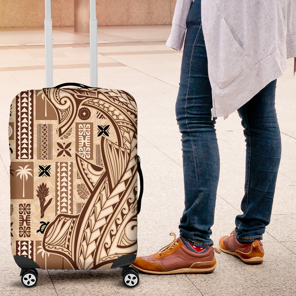 Samoa Tapa Luggage Cover Siapo Mix Tatau Patterns - Wonder Print Shop