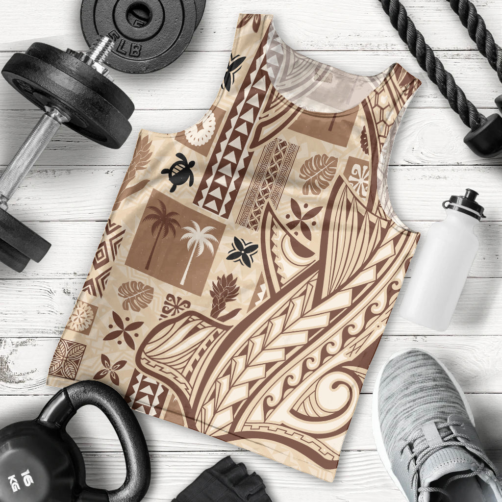 Samoa Tapa Men Tank Top Siapo Mix Tatau Patterns - Wonder Print Shop