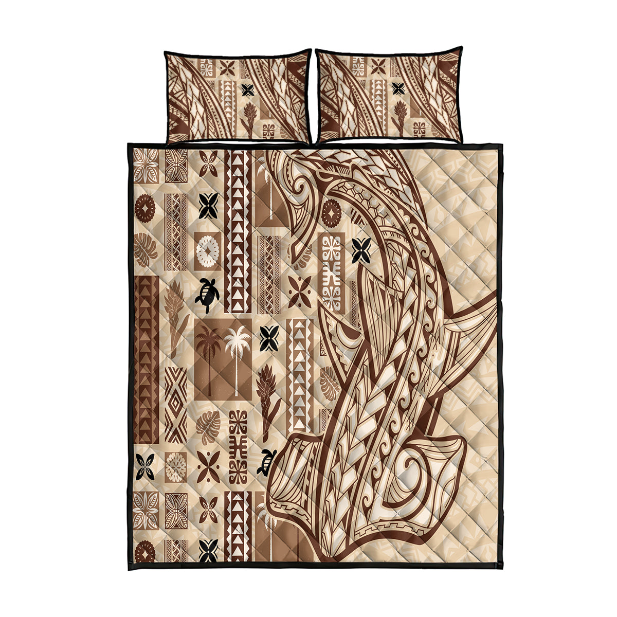 Samoa Tapa Quilt Bed Set Siapo Mix Tatau Patterns - Wonder Print Shop