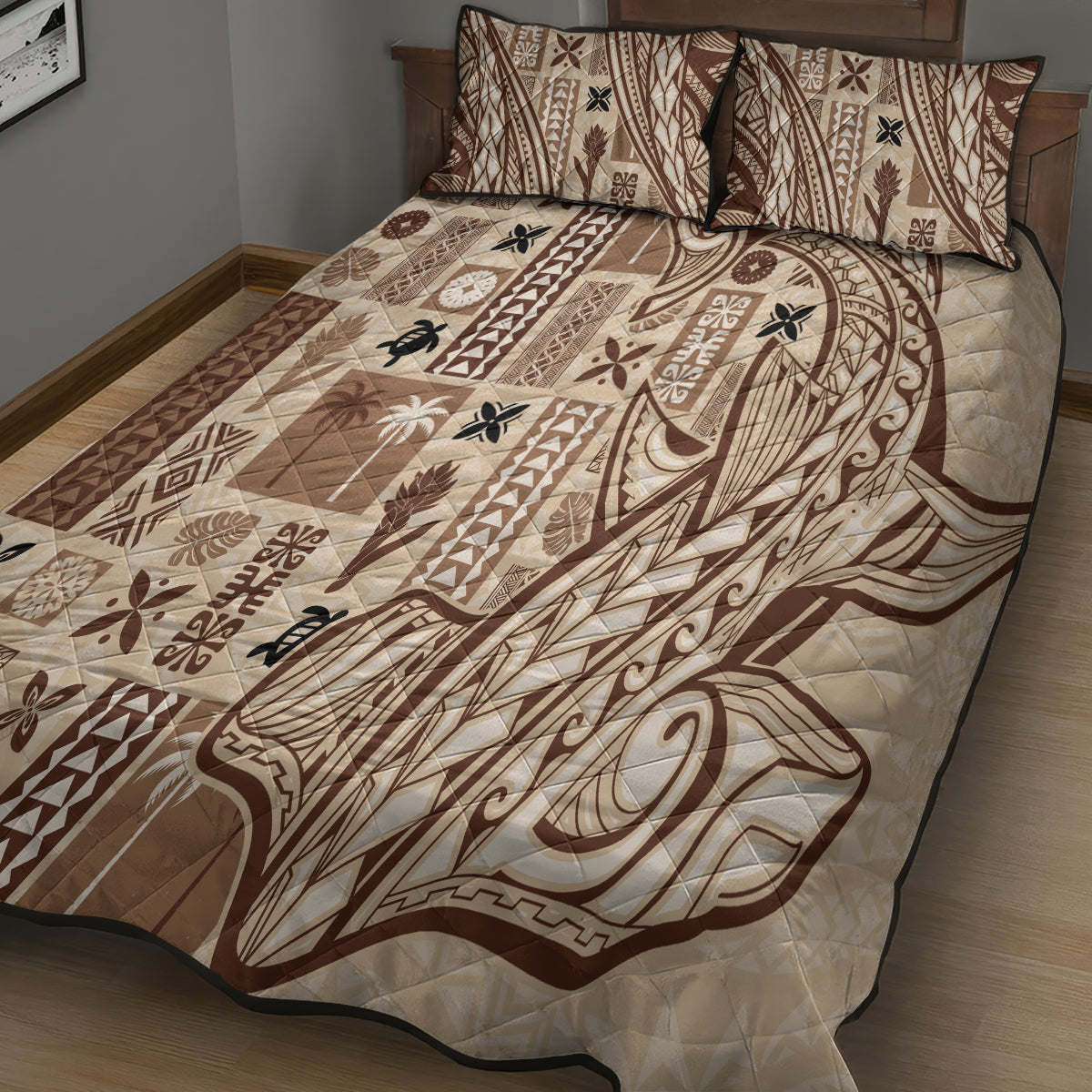 Samoa Tapa Quilt Bed Set Siapo Mix Tatau Patterns - Wonder Print Shop