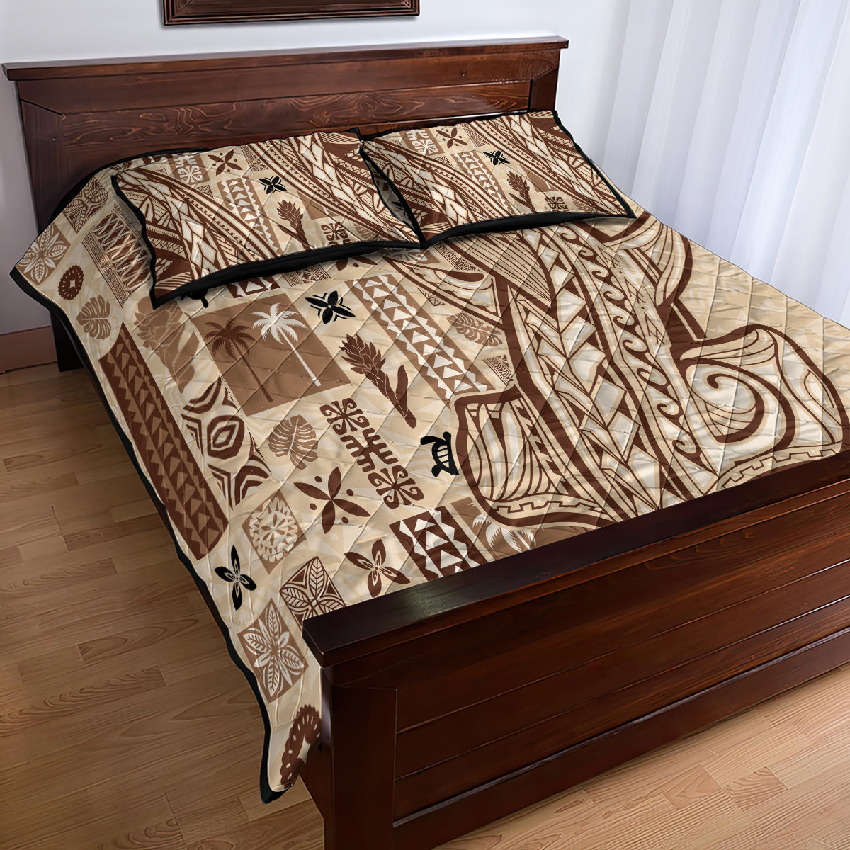 Samoa Tapa Quilt Bed Set Siapo Mix Tatau Patterns - Wonder Print Shop