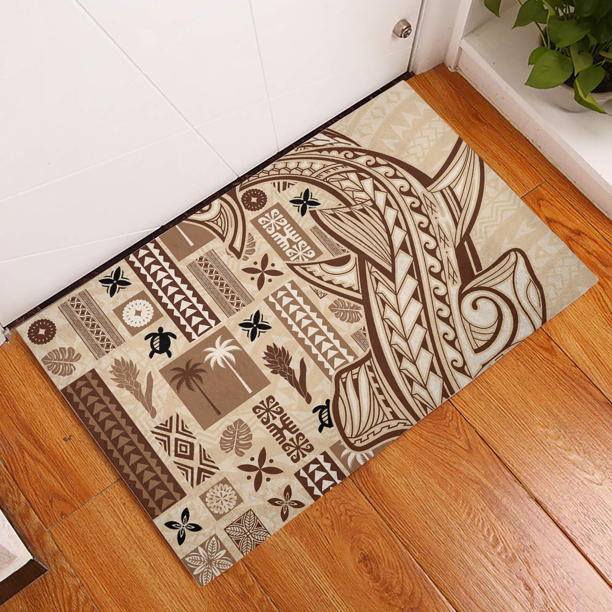 Samoa Tapa Rubber Doormat Siapo Mix Tatau Patterns - Wonder Print Shop