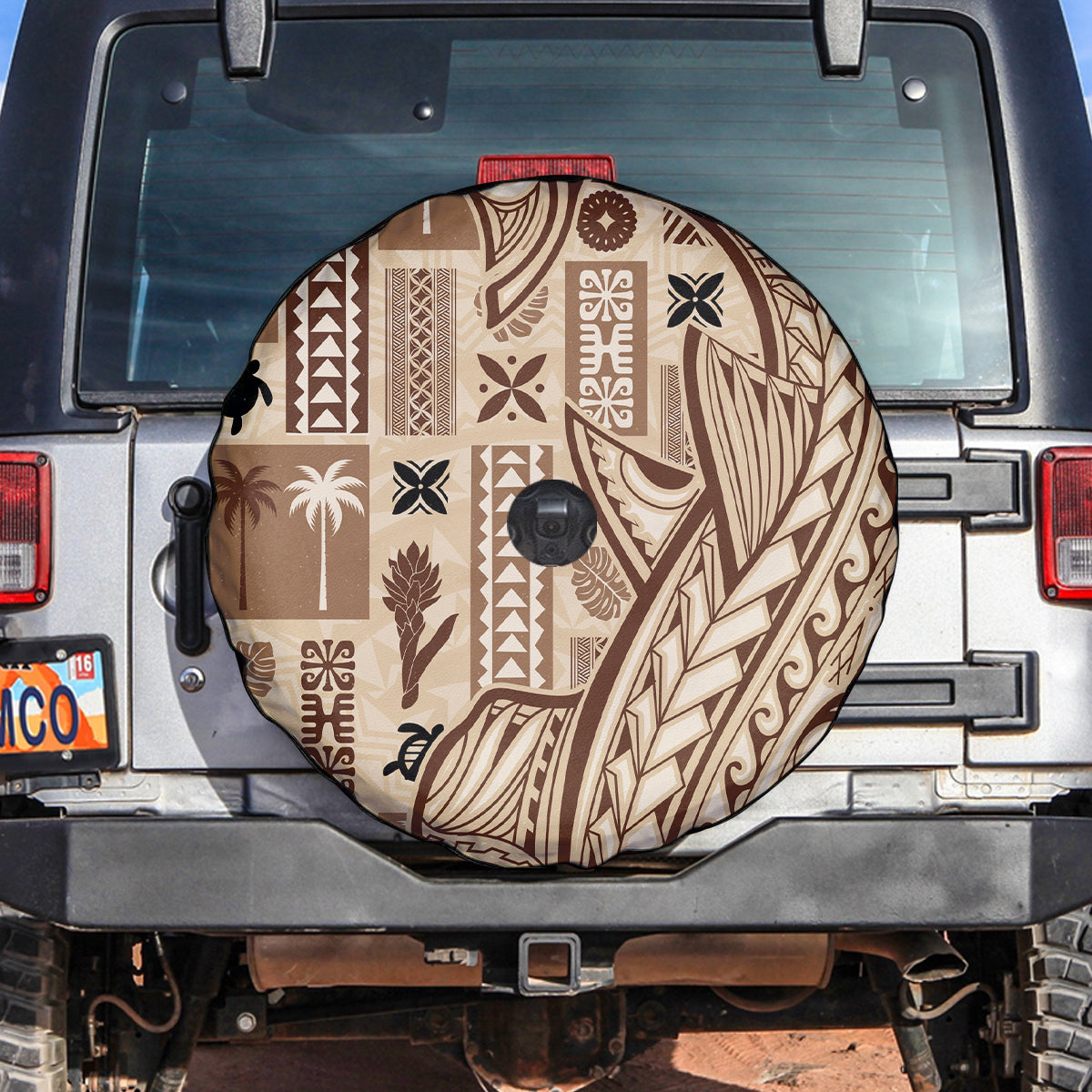 Samoa Tapa Spare Tire Cover Siapo Mix Tatau Patterns - Wonder Print Shop