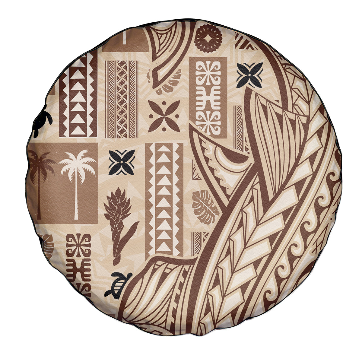 Samoa Tapa Spare Tire Cover Siapo Mix Tatau Patterns - Wonder Print Shop
