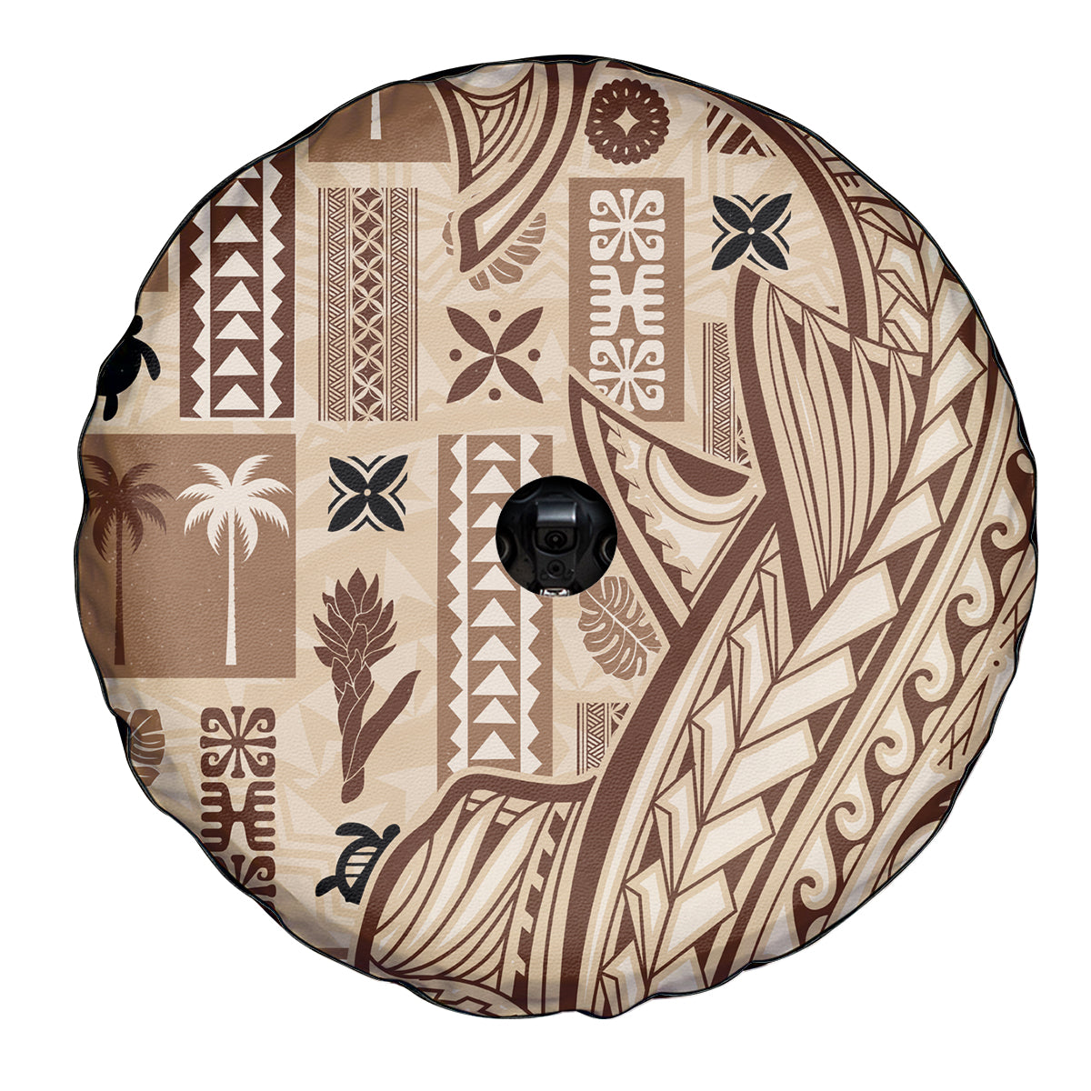 Samoa Tapa Spare Tire Cover Siapo Mix Tatau Patterns - Wonder Print Shop