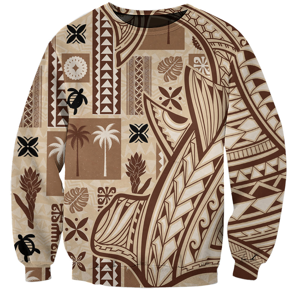 Samoa Tapa Sweatshirt Siapo Mix Tatau Patterns - Wonder Print Shop