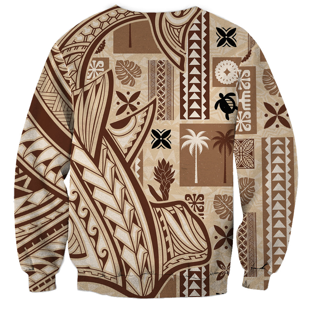 Samoa Tapa Sweatshirt Siapo Mix Tatau Patterns - Wonder Print Shop