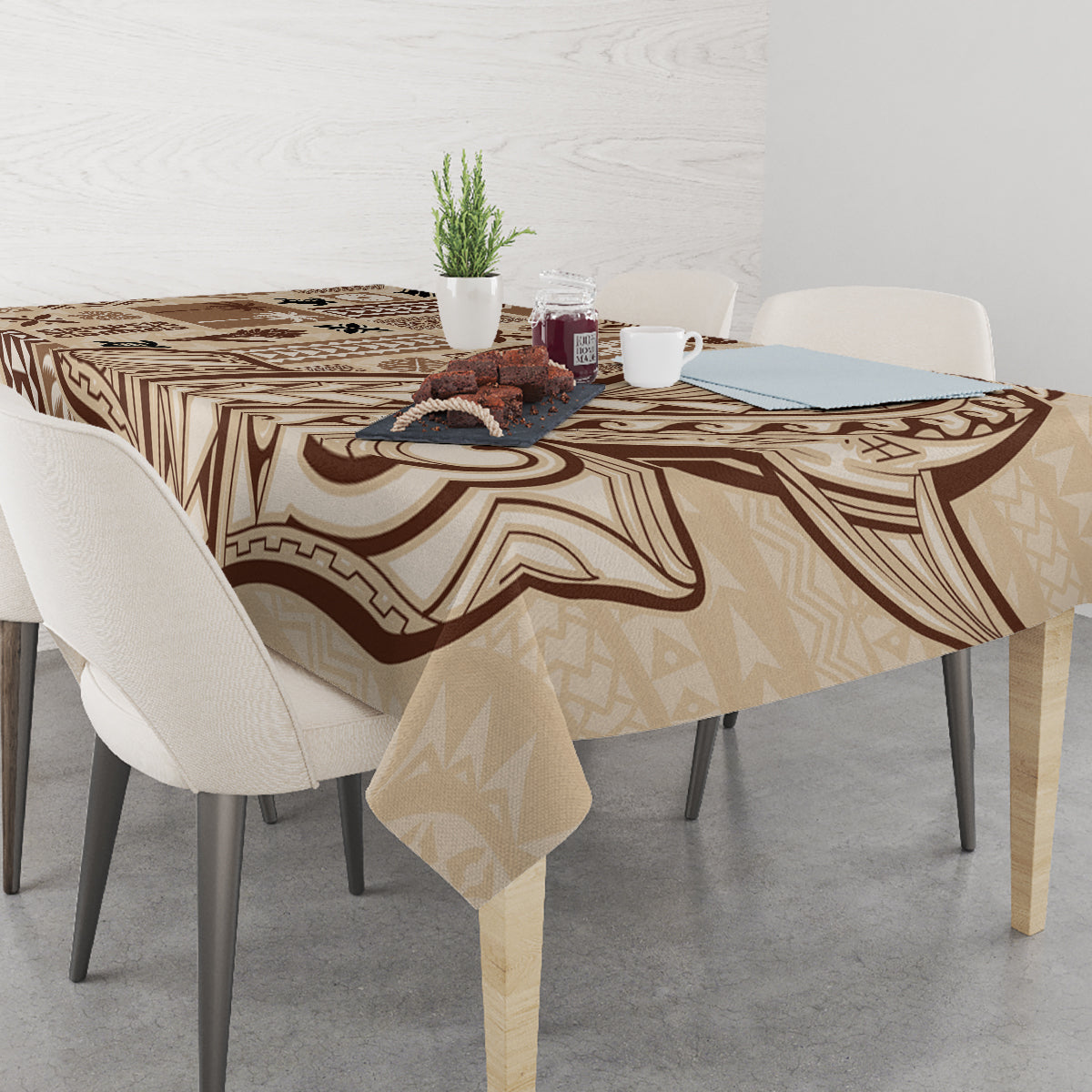 Samoa Tapa Tablecloth Siapo Mix Tatau Patterns - Wonder Print Shop