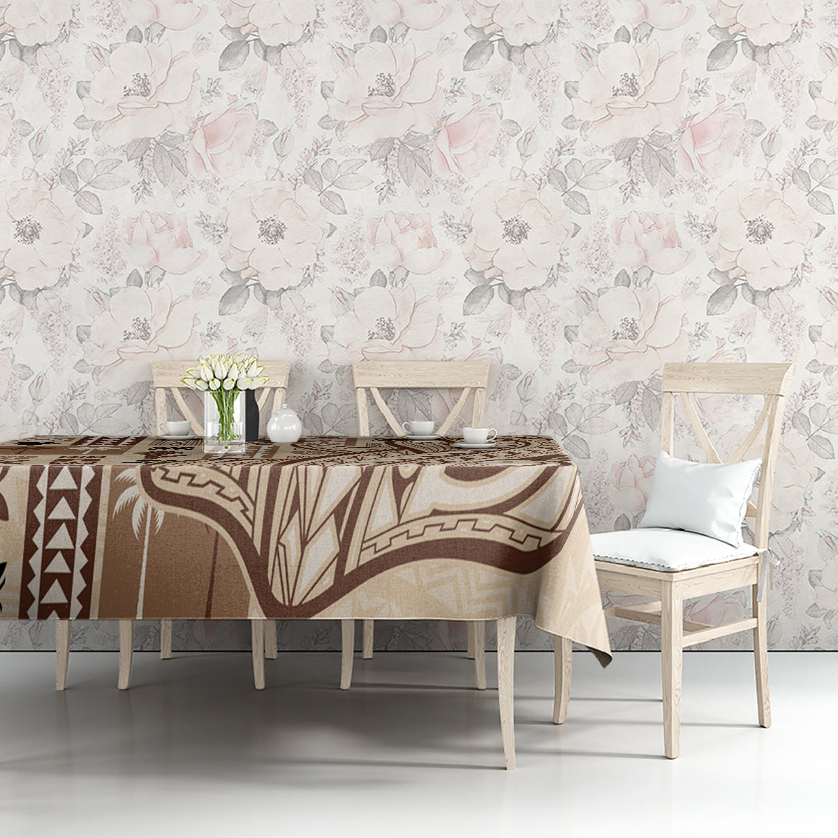 Samoa Tapa Tablecloth Siapo Mix Tatau Patterns - Wonder Print Shop