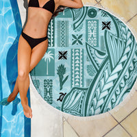 Samoa Tapa Beach Blanket Siapo Mix Tatau Patterns - Teal LT7 - Wonder Print Shop
