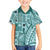 Samoa Tapa Kid Hawaiian Shirt Siapo Mix Tatau Patterns - Teal - Wonder Print Shop