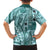 Samoa Tapa Kid Hawaiian Shirt Siapo Mix Tatau Patterns - Teal - Wonder Print Shop