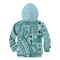 Samoa Tapa Kid Hoodie Siapo Mix Tatau Patterns - Teal - Wonder Print Shop
