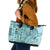 Samoa Tapa Leather Tote Bag Siapo Mix Tatau Patterns - Teal - Wonder Print Shop